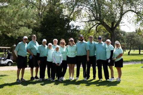 Large group of golfers